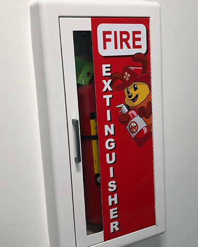 Istation Fire Extinguisher artwork installation.